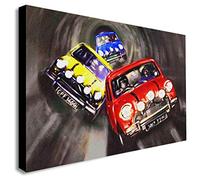 The Italian Job - Lienzo decorativo enmarcado (60,9 x 40,6 cm), diseño de Mini Cooper