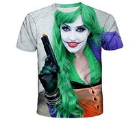 The Joker Camiseta Unisex 3D Estampado Verano Cuello Redondo Hombres Deportes Ocio Manga Corta Fitness Exterior Camiseta, 11, S