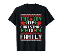 The Joy of Christmas is Family Ugly Sweater Holiday Art Camiseta gráfica económica, Hombre, Negro, M