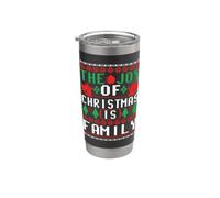 The Joy of Christmas is Family Ugly Sweater Holiday Art Vaso térmico de acero inoxidable de doble pared
