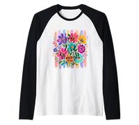 The Joy of The Lord Is My Strength Escritura Pretty Floral Camiseta Manga Raglan