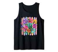 The Joy of The Lord Is My Strength Escritura Pretty Floral Camiseta sin Mangas