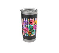 The Joy Of The Lord Is My Strength Escritura Pretty Floral Vaso térmico de acero inoxidable de doble pared