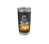 The Joy Of The Lord Is My Strength, versículo de la Biblia Fall Pumpkin Vaso térmico de acero inoxidable de doble pared