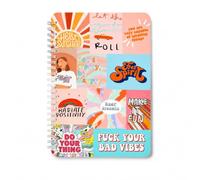 The Jumble Words WIRO Series A5 Notebook 192 Ruled Pages, Velvet Laminated Cover, WIRO Binding, 80 GSM Paper, Black Elastic Closure Assorted Travel Inspired Free Spirit Designs, Made in India
