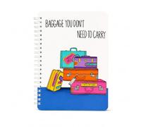 The Jumble Words WIRO Series A5 Notebook 192 Ruled Pages, Velvet Laminated Cover, WIRO Binding, 80 GSM Paper, Black Elastic Closure Assorted Travel Inspired Suitcase Designs, Made in India