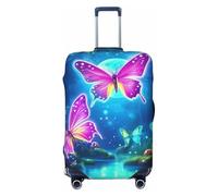 The Jungle Butterfly Glow - Funda elástica para equipaje de viaje, protector de maleta, antiarañazos, estampado de mariposas, Black, S