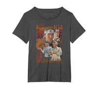 The Karate Kid Go Find Balance Vintage Photo Collage Movie Camiseta, Mujer Tallas Grandes, Jaspeado Oscuro, 1XL Grande