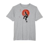 The Karate Kid Patada de grúa de Tinta Sumi Camiseta, Hombre Tallas Grandes, Gris Jaspeado, 5X Alto