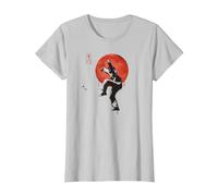 The Karate Kid Patada de grúa de Tinta Sumi Camiseta, Mujer, Plata, 3XL