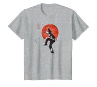 The Karate Kid Patada de grúa de Tinta Sumi Camiseta, Niños, Gris Jaspeado, 2 años