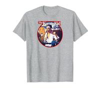 The Karate Kid Round Illustrated Poster Movie Camiseta, Hombre, Gris Jaspeado, 5XL