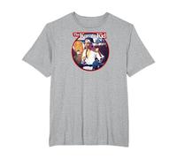 The Karate Kid Round Illustrated Poster Movie Camiseta, Hombre Tallas Grandes, Gris Jaspeado, 5X Alto