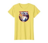 The Karate Kid Round Illustrated Poster Movie Camiseta, Mujer, Limón, M