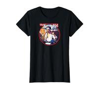 The Karate Kid Round Illustrated Poster Movie Camiseta, Mujer, Negro, M