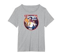 The Karate Kid Round Illustrated Poster Movie Camiseta, Mujer Tallas Grandes, Gris Jaspeado, 5XL Grande