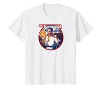 The Karate Kid Round Illustrated Poster Movie Camiseta, Niños, Blanco, 6 años
