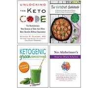 The KetoDiet Cookbook, batidos verdes cetogénicos, solución cetogénica para el cerebro sin Alzheimer, desbloqueando el código Keto [tapa dura] 4 libros colección Set