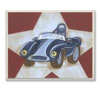 The Kids Room by Stupell Blue Car on White Star and Red Background Rectangle Wall Plaque by The Kids Room by Stupell