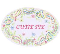 The Kids Room by Stupell Cutie Pie with Paisley Border Oval Wall Plaque by The Kids Room by Stupell