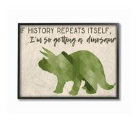 The Kids Room by Stupell, estoy obteniendo un Dinosaur Green Triceratops enmarcado Giclee Art texturizado hecho con orgullo en EE. UU.