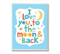 The Kids Room by Stupell I Love You to the Moon and Back on Blue Background Rectangle Wall Plaque by The Kids Room by Stupell