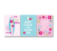 The Kids Room by Stupell Keep Calm and Surf On Pink and Teal 3-Pc. Inspirational Rectangle Wall Plaque Set by The Kids Room by Stupell