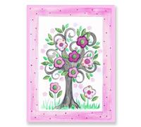 The Kids Room by Stupell Pink and Purple Tree with Small Polka Dots Rectangle Wall Plaque by The Kids Room by Stupell