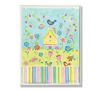 The Kids Room by Stupell Yellow Birdhouse with Stripes Rectangle Wall Plaque by The Kids Room by Stupell