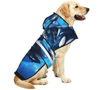 The Killer Whale In The Sea - Chubasquero impermeable para perros pequeños, medianos y grandes, con rayas reflectantes y correa ajustable para el vientre