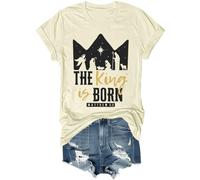 The King is Born - Camisa retro religiosa de Jesús para hombres y mujeres, Amarillo cremoso, XXL