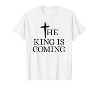 The King Is Coming Christianity Versículo de la Biblia Cruz Cristiana Camiseta