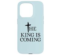 The King Is Coming Christianity Versículo de la Biblia Cruz Cristiana Carcasa para iPhone 15 Pro
