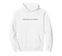 The King IS Coming - Trendy Minimalist Christian White Sudadera con Capucha