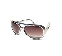 The King of Rock and Roll Elvis Presley - Gafas de sol grandes para disfraz de Las Vegas (plata, marrón), Silver, Talla única