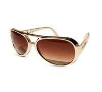 The King of Rock and Roll Elvis Presley Large Las Vegas Costume Sunglasses, dorado, Talla única