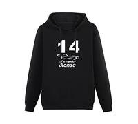 THE KING OF TOMATO Fernando Alonso Ft Fernando Alonso 14 Hoody Unisex Ptinted Hoodies Long Sleeve Men's Hooded with Pocket Black XXL