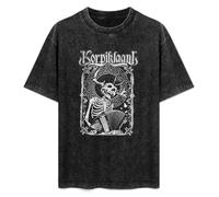 THE KING OF TOMATO Korpiklaani Summer Casual Tee Short Sleeve Crew Neck Cotton Tops Unisex Washed Vintage T-Shirt Black, Negro , XXL