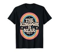 The Kingdom Is Near Mark 1:15 Vintage 70s Retro Bible Cita Camiseta