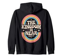 The Kingdom Is Near Mark 1:15 Vintage 70s Retro Bible Cita Sudadera con Capucha