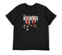 The Kinks Rock Band Pop Retro Unisex 100% Cotton Short-Sleeve T-Shirts Black XXXL