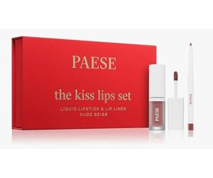 THE KISS LIPS SET N 01 Liquid Lipstick & Lip liner "Nude Beige"