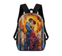 The Kiss Stained Glass Mosaic Artwork Mochilas Para Niños Y Estudiantes, Mochilas Escolares Impresas En 3D, Mochilas Para Estudiantes De Primaria Y Secundaria, Mochilas Para Niños Y Niñas 17inch