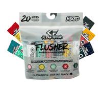 THE KLEAN FREAK FLUSHER - Toallitas desechables para adultos y niños - Toallitas húmedas de viaje 100% biodegradables envueltas individualmente para el inodoro, aloe calmante y hamamelis - Sin alcohol