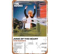 The Kooks - Póster retro de metal con texto en inglés "Junk of the Heart", cartel vintage de 30,5 x 20,3 cm, decoración de pared para el hogar, bar, cueva