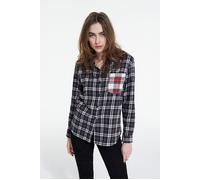 The Kooples Chemise A Carreaux Et Poches Constratees Black Talla: 36 | Camisas Outlet | Mujer | Negro