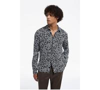 The Kooples Chemise Slim Decintree Printee Bicolore Black White Talla: S | Camisas Casuales Outlet | Hombre | Negro