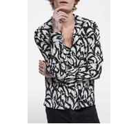 The Kooples Feather Print Shirt Off White / Black Talla: XS | Outlet | Hombre | Blanco