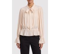 The Kooples Flowing Blouse With A Lavaliere Collar Ecru Talla: 34 | Manga Larga Outlet | Mujer | Marrón