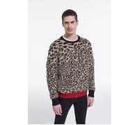 The Kooples Leopard Jacquard Round Neck Sweater And Contrast Rib Leopard Talla: XS | Jerséis Outlet | Hombre |